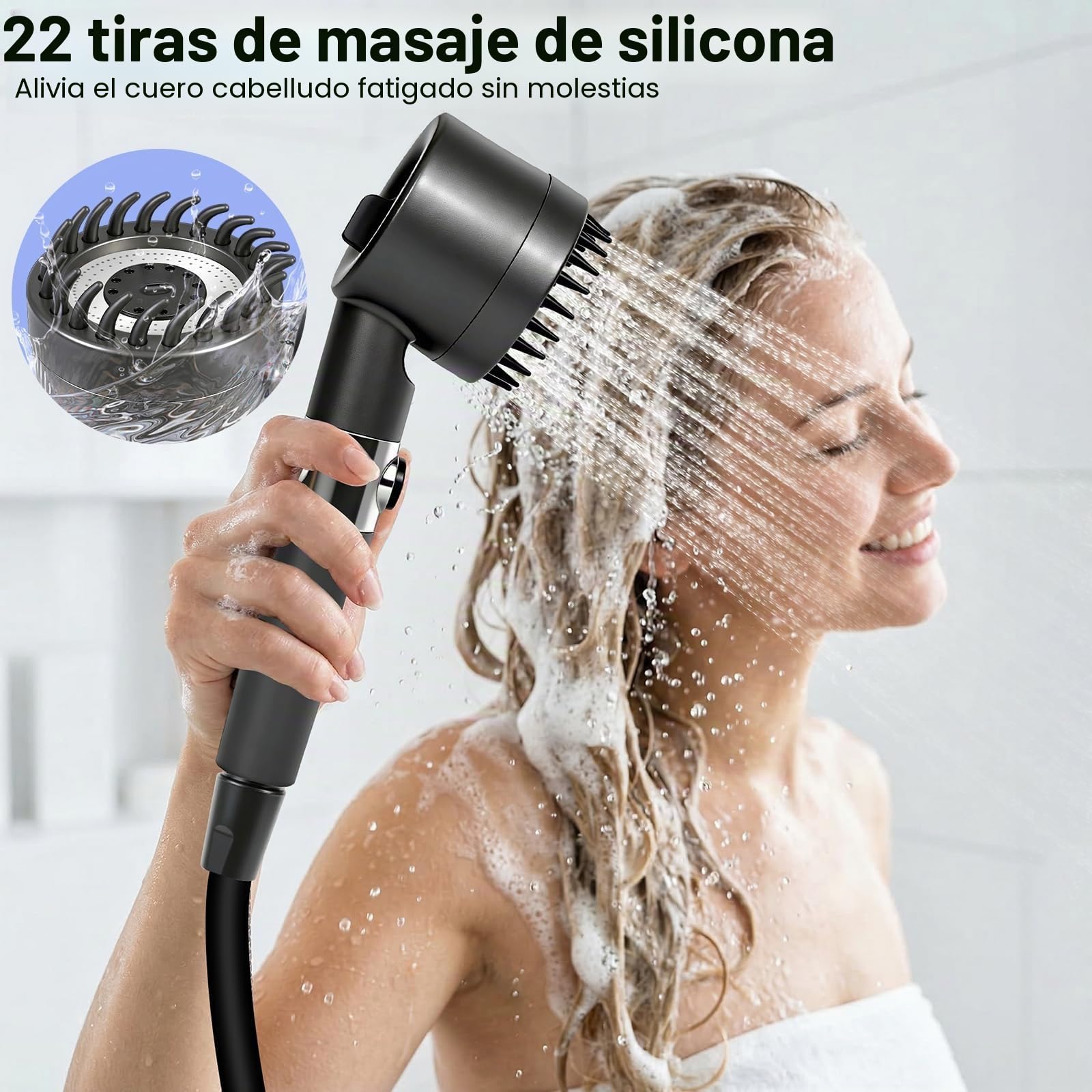 KingSom Ducha Camping Portatil, 8000mAh Recargable Ducha Camper, Ducha Camper con Calefacción, Ducha de Camping Regulable con Gran Pantalla LED, Ducha Portatil para Jardín, Viajes, Lavado de Coches