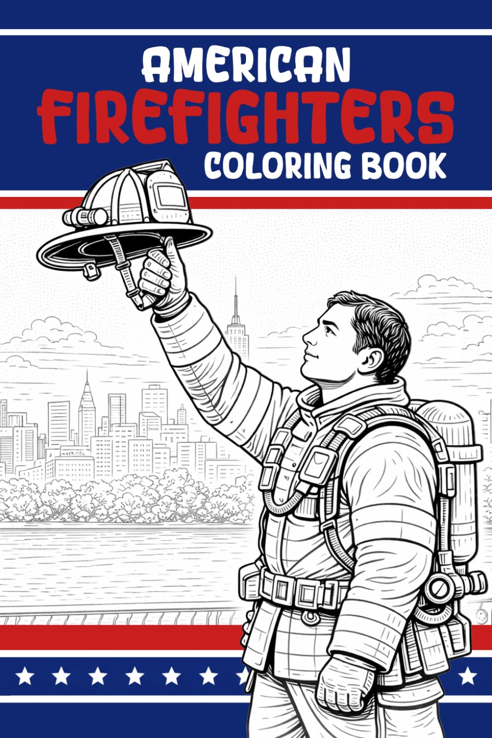 American Firefighters Coloring Book: 50 Realistic Firefighter Scenes with Fire Trucks, Firehouses, Rescue Equipment and Urban Emergency Action for Relaxing Adult Coloring