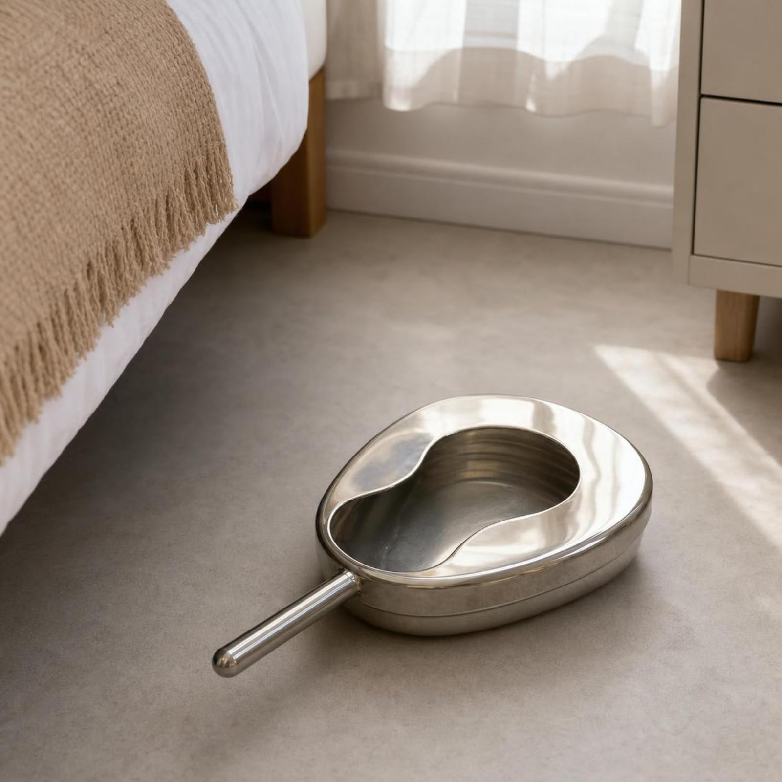 Padella Sanitaria Resistente Sanitario, Without Lid | In Acciaio Inox, Riutilizzabile, Padella per Allettati, Ospedale