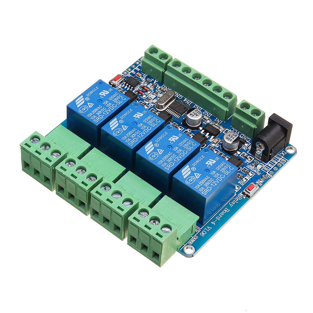 LaDicha Modbus Rtu 4 Channel Relay Module 4Ch Input Optocoupler Isolation Rs485 Mcu For Arduino