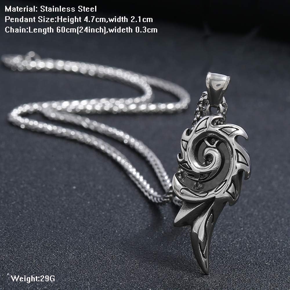FIZIZDH Stainless Steel Bath Fire Reborn Phoenix Fire Pendant Necklace Unisex 24 inch Keel Link Chain - Image 3