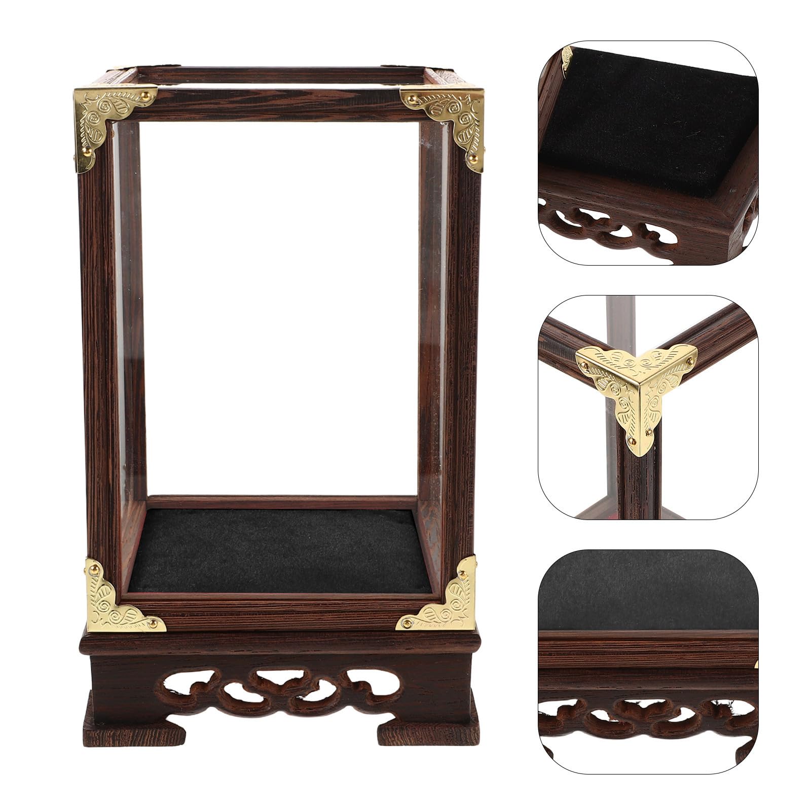 Caja Transparente Exposición Base de Madera y Protección Anti Polvo para Figuras y Modelos, Vitrina Elegante y Versátil para Exhibición de Colección