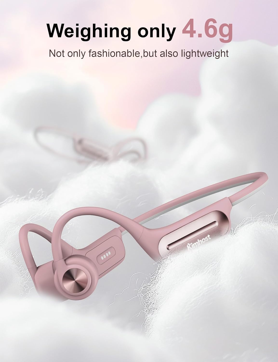 Bone Conduction Headphones, Open Ear Headphones with MP3 Mode 32GB, 10Hrs Playtime IP68 Waterproof Swimming Headphones Secure Fit for Running, Cycling, Work, Gift（Pink） - Image 7