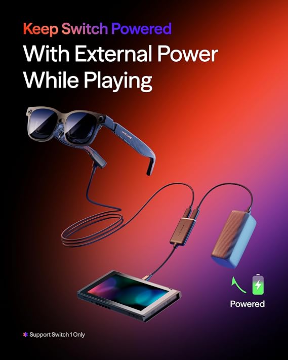VITURE USB-C to Glasses and Charging Adapter, Charge and Play, Switch, Steam Deck