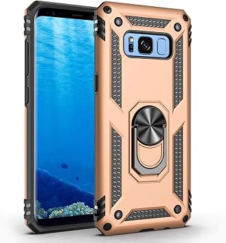 Microsonic Samsung Galaxy S8 i in K l f Military Ring Holder Gold [Galaxy S8 ile Uyumlu K l f - Gold]