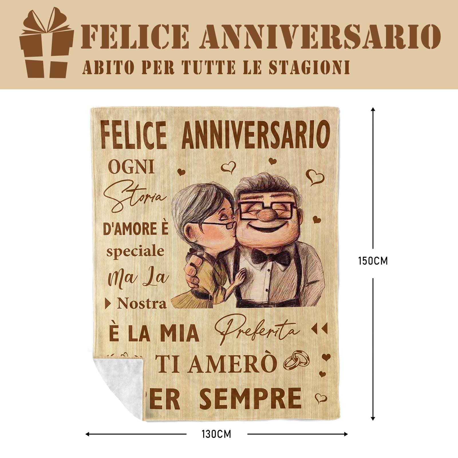 Regalo Anniversario per Lui Lei, Regalo Anniversario Matrimonio, Anniversario Fidanzamento, Regalo Promessa di Matrimonio Sposi Originale, Regalo Fidanzato Fidanzata, Coppia Ti Amo Coperta 150x130CM