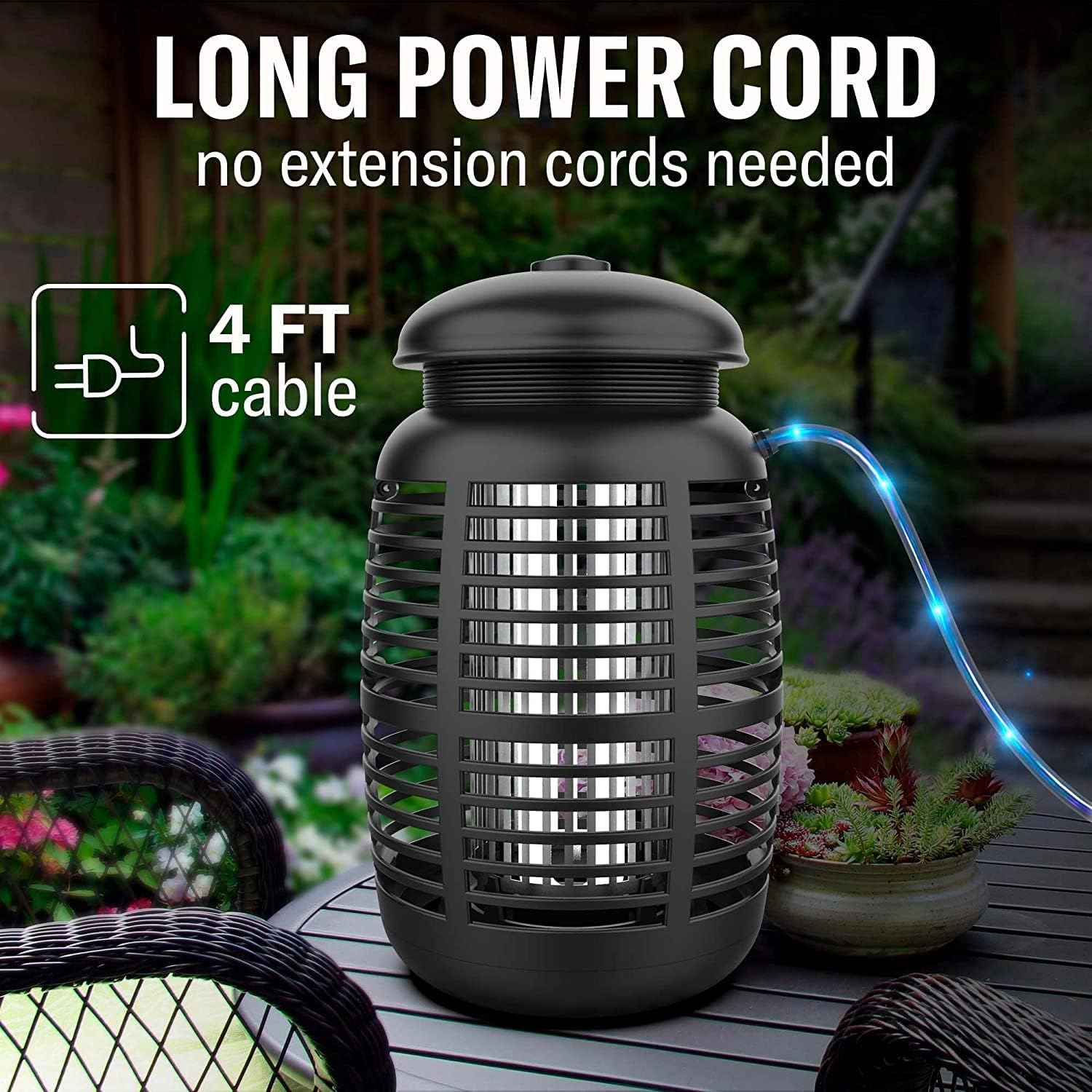 [2 in 1] Bug Zapper & Attractant - Effective 4200V Electric Mosquito Zappers Killer - Insect Fly Trap, Waterproof for Indoor & Outdoor - Electronic Light Bulb Lamp for Backyard, Patio, Home, Plug in : Patio, Lawn & Garden