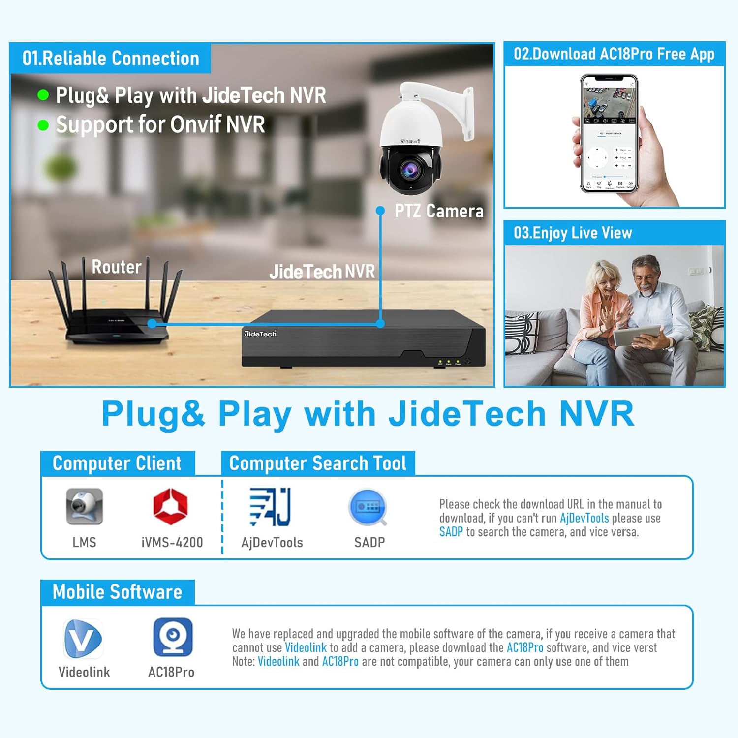 JideTech NVR and App Connection