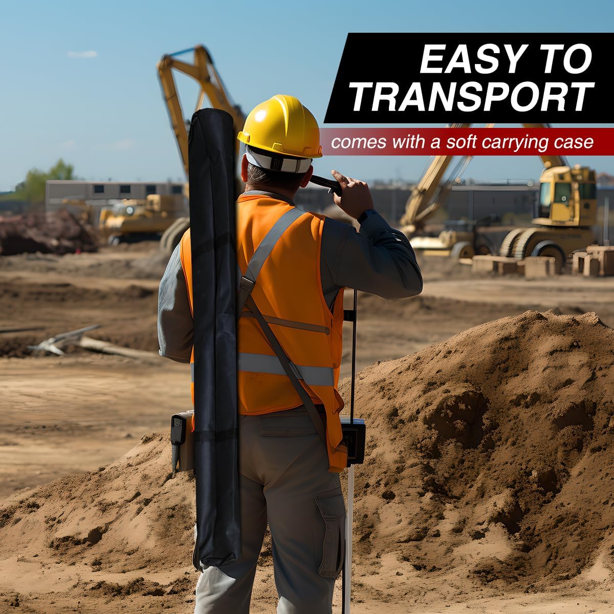 Surveying Aluminum Bipod for Prism Poles - Convenient Thumb Release, Telescopic Struts Adjustable Height Bipod for Land Surveying Total Stations