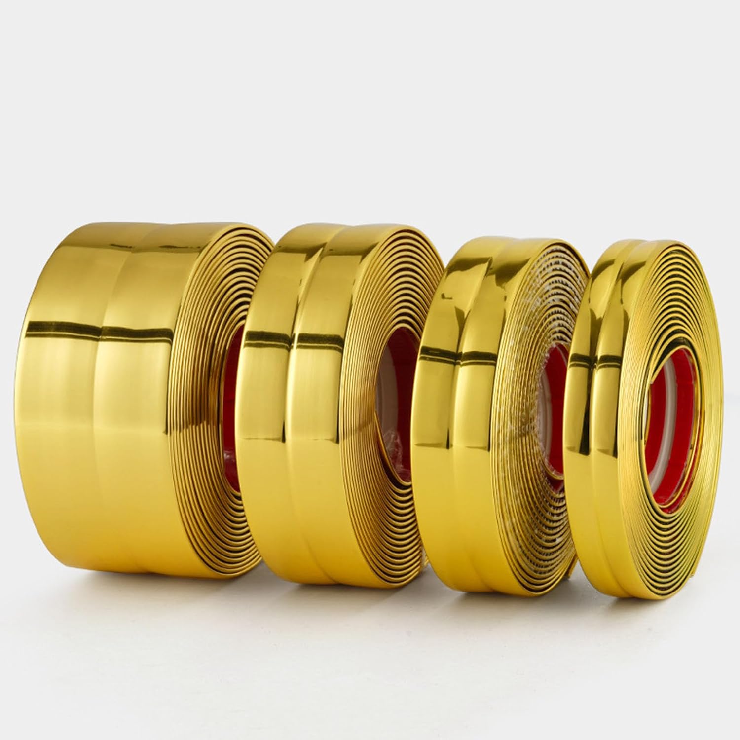 300CM(10 Ft) Peel And Stick Trim, Waterproof Molding Trim,Flexible Moulding Inside, Outside Corner Edging Trim, For Walls Edges, Borders, Window Frames, Backsplash Tiles(Size:6CM,Color:Bright gold)