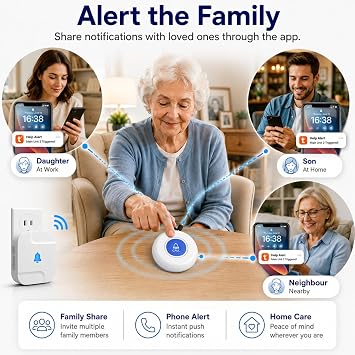 CallToU WiFi Personal Alarms for Elderly with Instant Phone Alerts