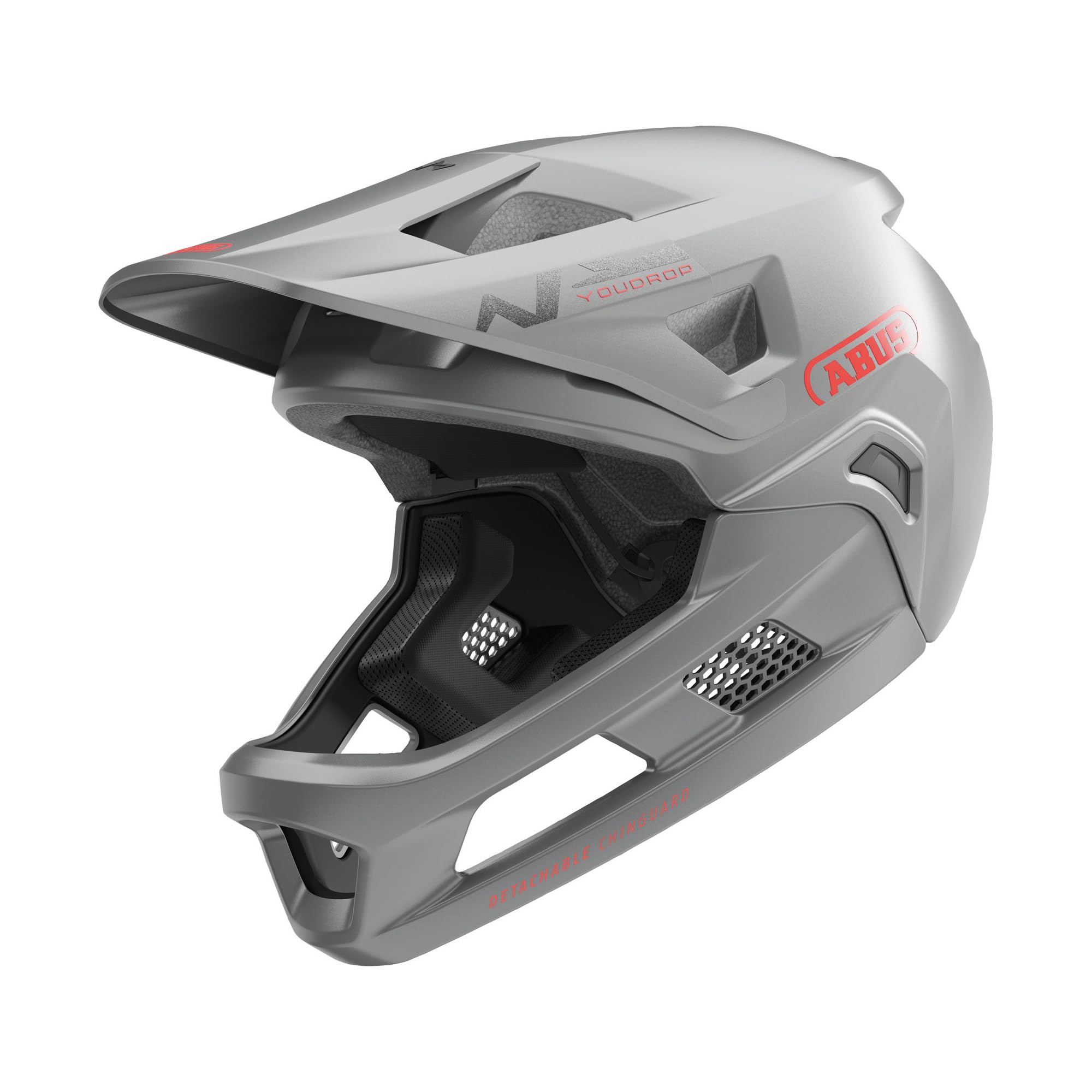 Abus MTB YouDrop FF - Casco Integral para niños y Adolescentes - para iniciarse en el Ciclismo de montaña - con mentonera extraíble