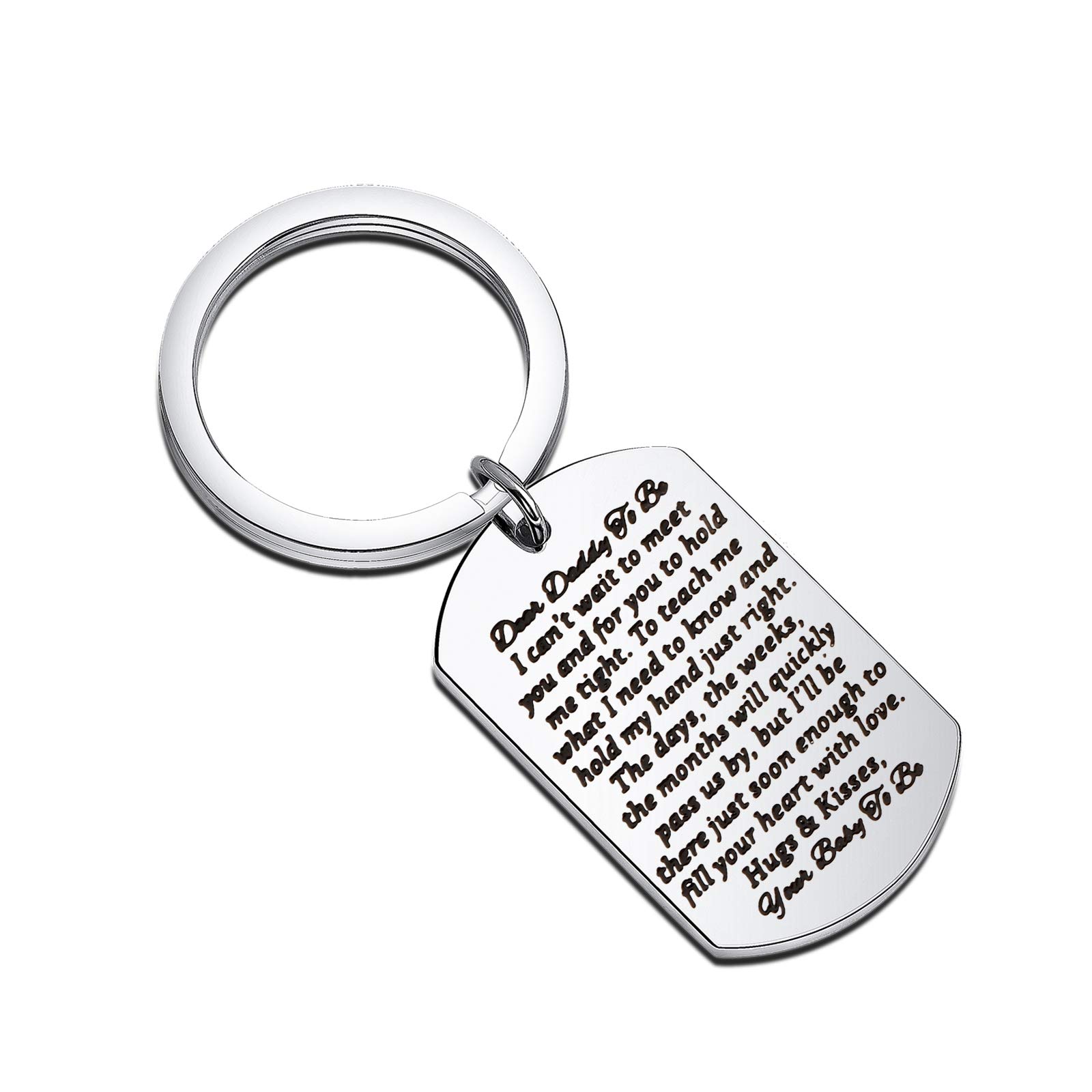 BAUNA Daddy to Be Keychain New Dad Gift Baby Birth Pregnancy Announcement Gift for New Dad Father to Be Jewelry (Daddy to Be Keychain)