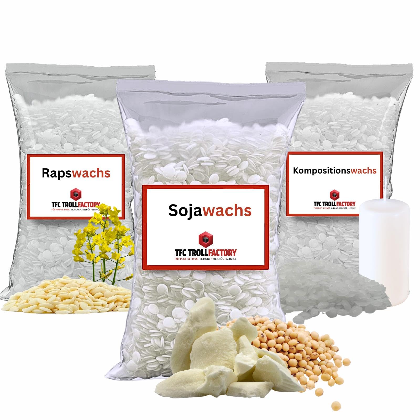 TFC Sojawachs 4kg - Natürliches, Veganes Wachs für Handgemachte Duftkerzen - Biologisch Abbaubar