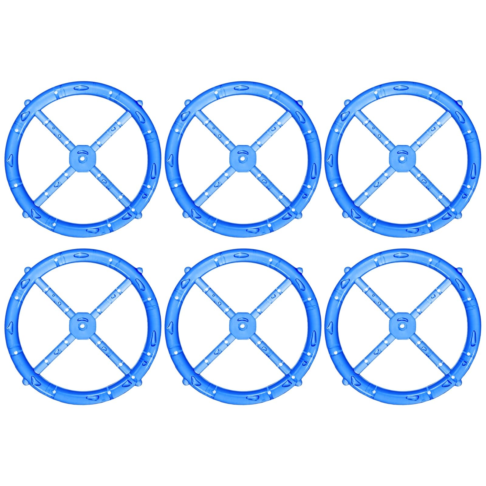 M METERXITY 6-Pack Wind Chime Rings, 12cm Acrylic Round Shape DIY Wind Chime Parts Supplies for Craft Projects/Custom Home Garden Outdoor Hanging Decorations [Blue]