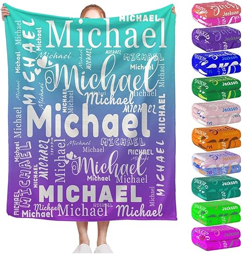 Miniatura 20 de Manta personalizada con nombre para niños, niñas, niños, adultos, hombres y mujeres, mantas personalizadas con nombre, regalos personalizados