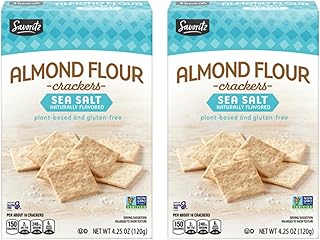 Sea Salt Almond Flour Savoritz Crackers -Plant Based, Gluten Free 4.25oz 120g (2 Boxes)