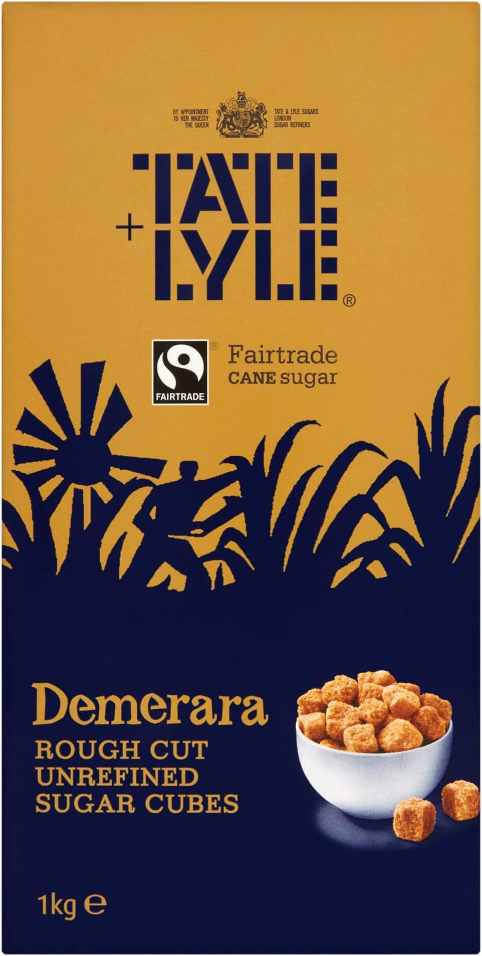 Tate & Lyle - Fairtrade Demerara Rough Cube Sugar - Fruity, Sweet-Spiced Crystals with Crunch - For Hot & Cold Drinks, Baking and Toppings - 1kg Pack