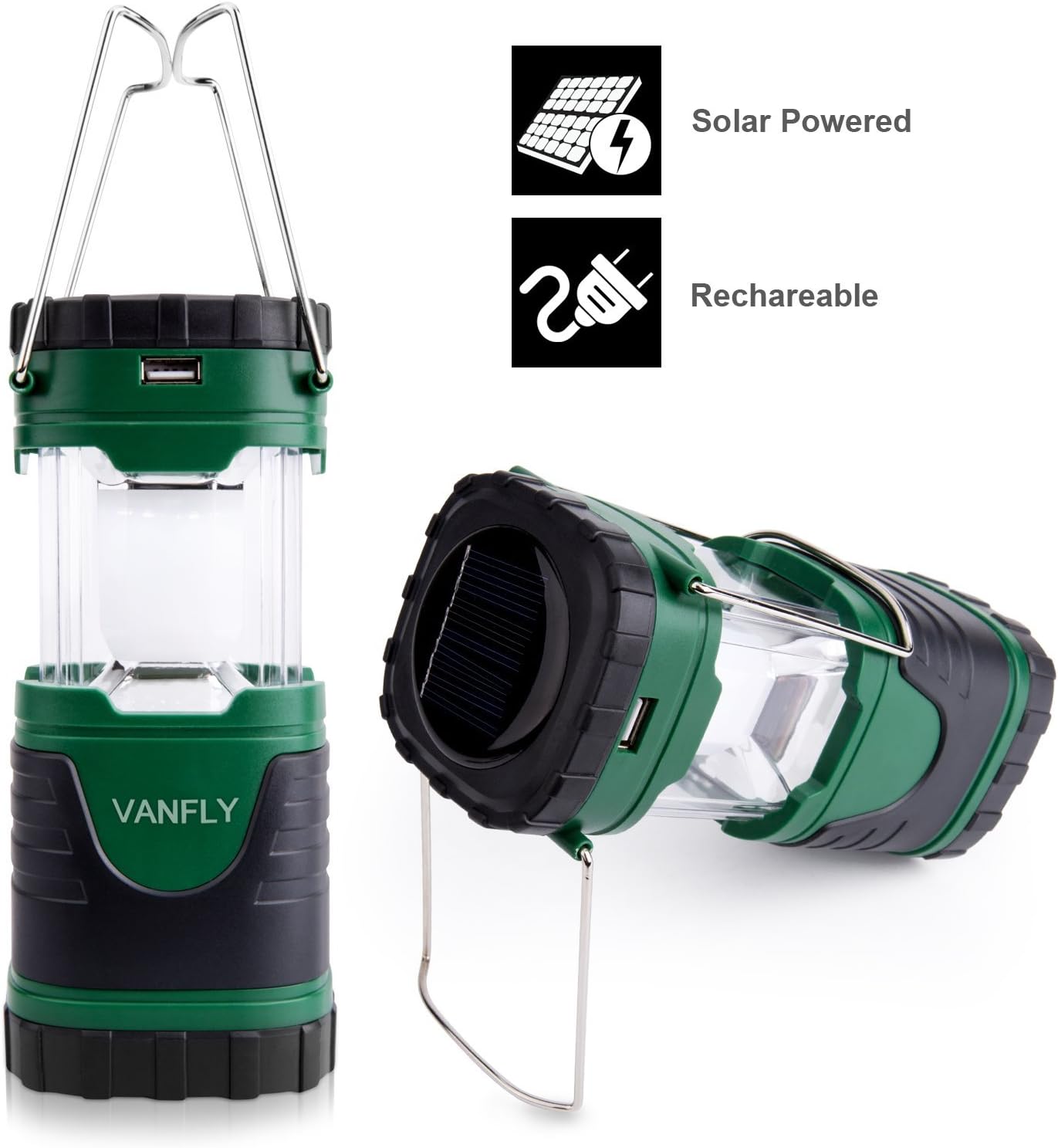 Camping Lights Solar Rechargeable Collapsible LED Camping Lanterns Camping Light 180 Lumen Emergency lights Outdoor Survival Lamp Camping Tent Lights For Camping Hiking Fishing Emergency Outages