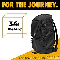 Vista 2 de Mochila dorada BJJ para Jiu Jitsu – Bolsa de deporte muy resistente con bolsillo impermeable de tejido de GI