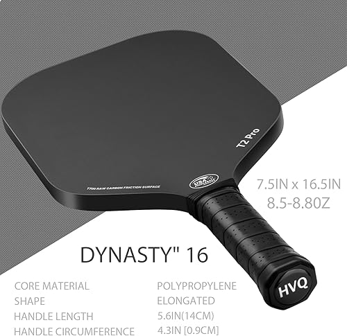 Miniatura 2 de Paleta de pickleball - Paleta de pickleball T700 de 0.630 in sin bordes de fibra de carbono, gran grano y raquetas giratorias con potencia, control
