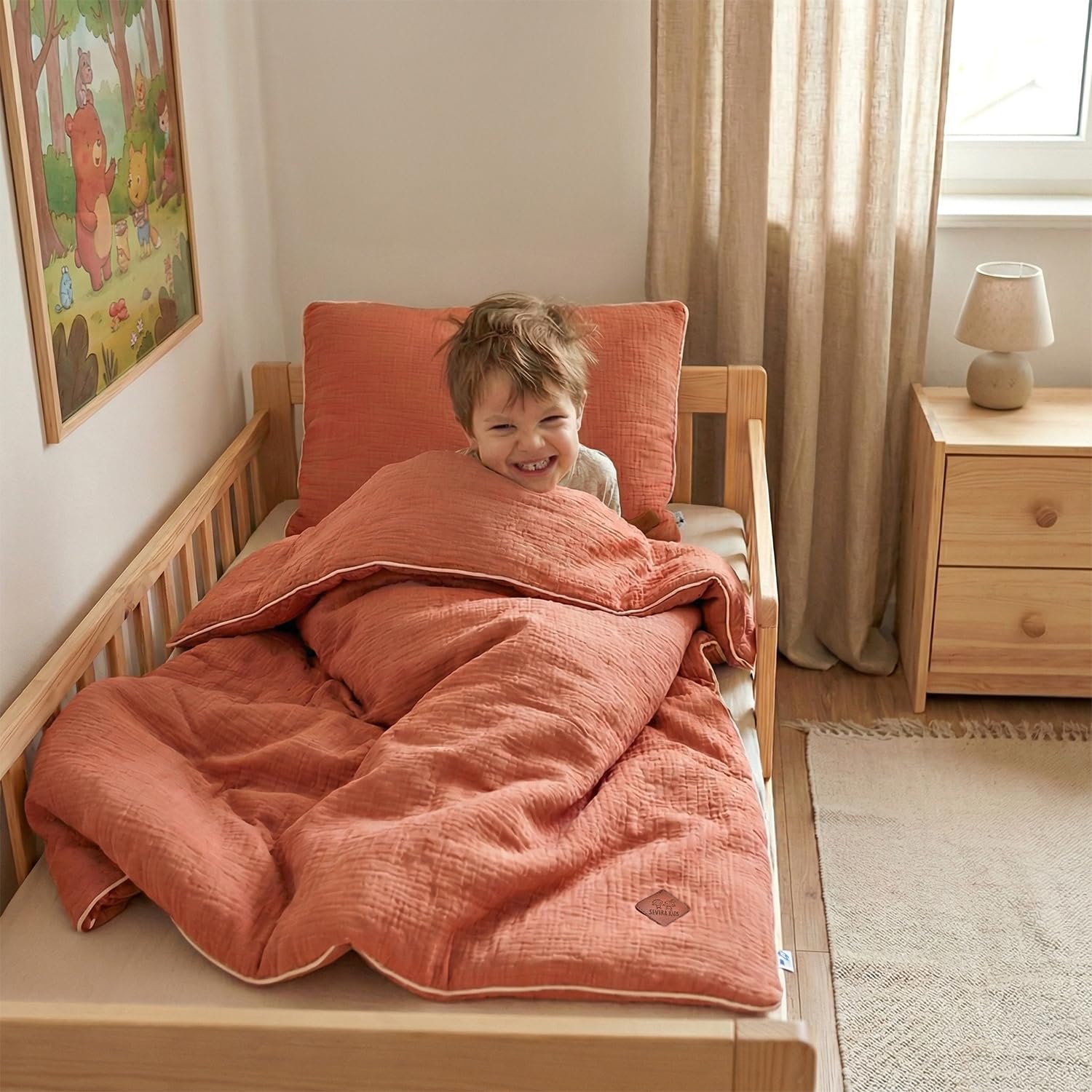 Sevira Kids - Piumino in garza di cotone - pronto a dormire, Jeanne