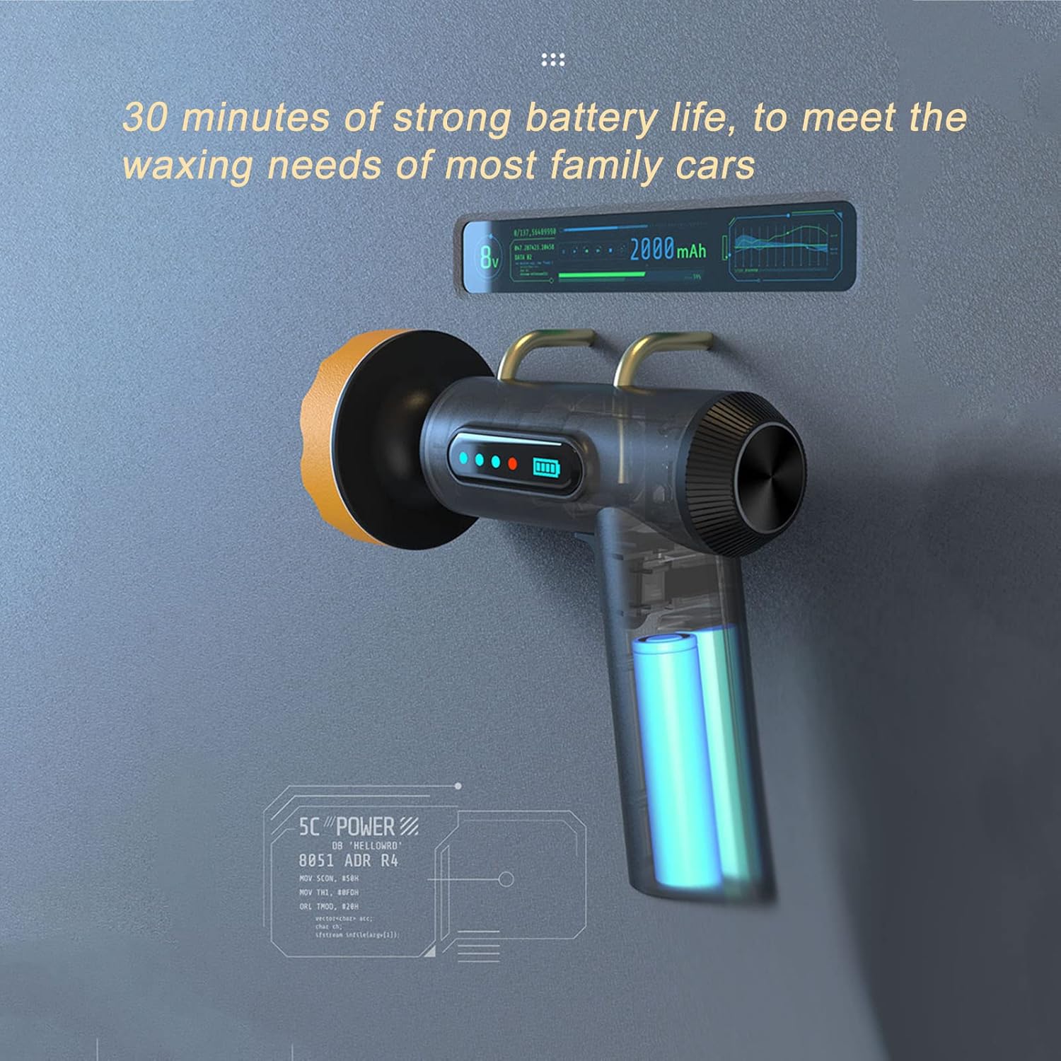 Keenso Cordless Car Buffer Polisher Scratch Repair with Lithium Battery, Portable Waxing Machine for Household Cars (Polishing Machine - Basic Version)