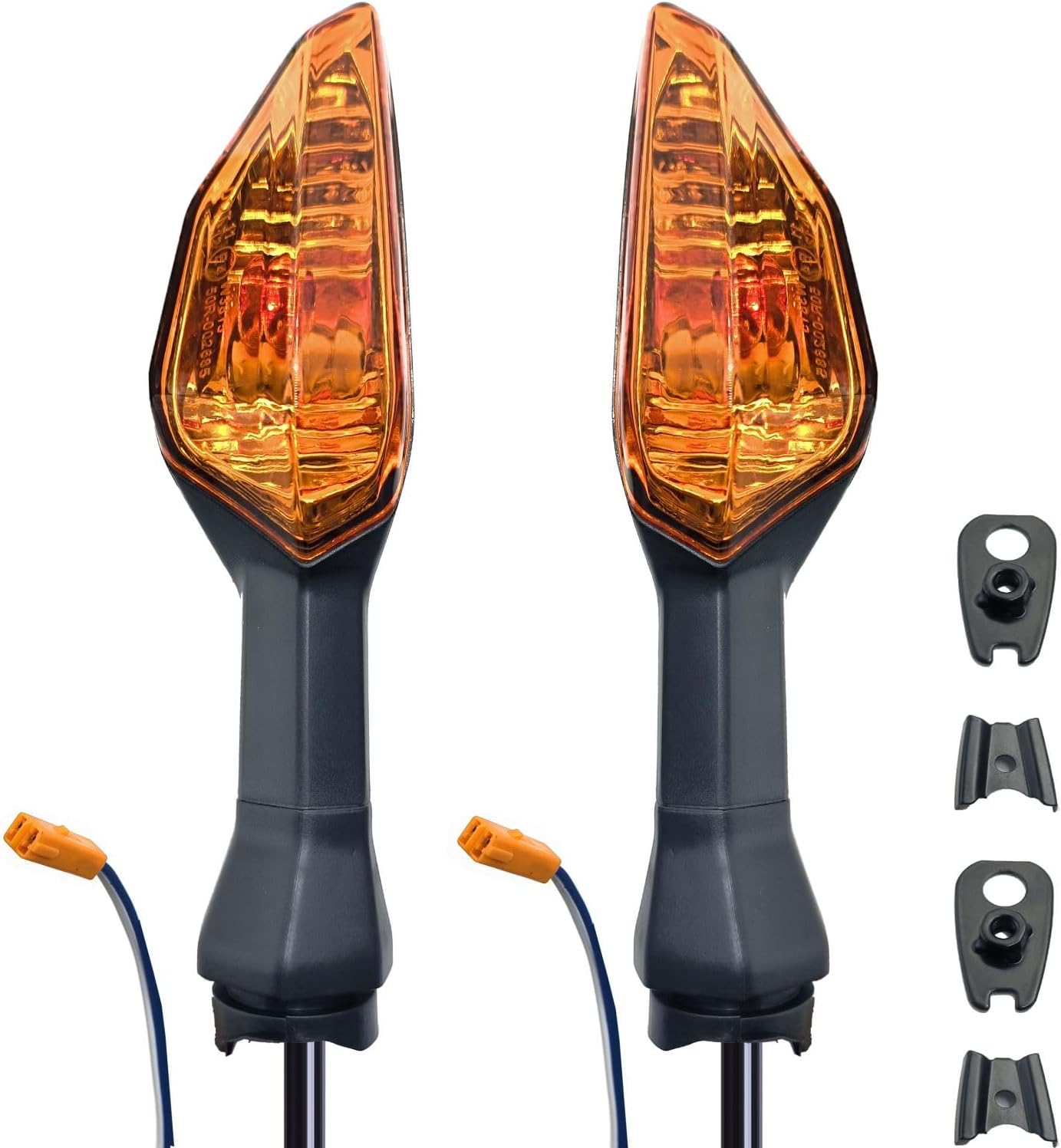 Motorcycle Turn Signals Indicator Light Compatible with KAWASAKI NINJA 300 400 650 Z900 Z250SL ZRX1200 ER-6N ZX-6R Z 1000SX Front/Rear Blinker Lamp (Amber Shell)