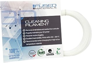 Fused Materials 3D Printer Cleaning Filament 1.75mm – Nozzle Cleaner for PLA, PETG, ABS, TPU & More – Compatible with Bambu Lab, Ender, Creality, Anycubic, Flashforge, Qidi – Keeps Extruder Clear