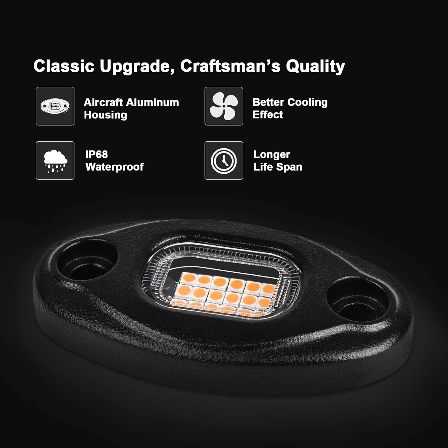 Rock Lights, 4 PCS ALIGZ 24 LED Rock Lights for Trucks UTV ATV RZR, Pink Underglow Light with 15FT Wiring Harness