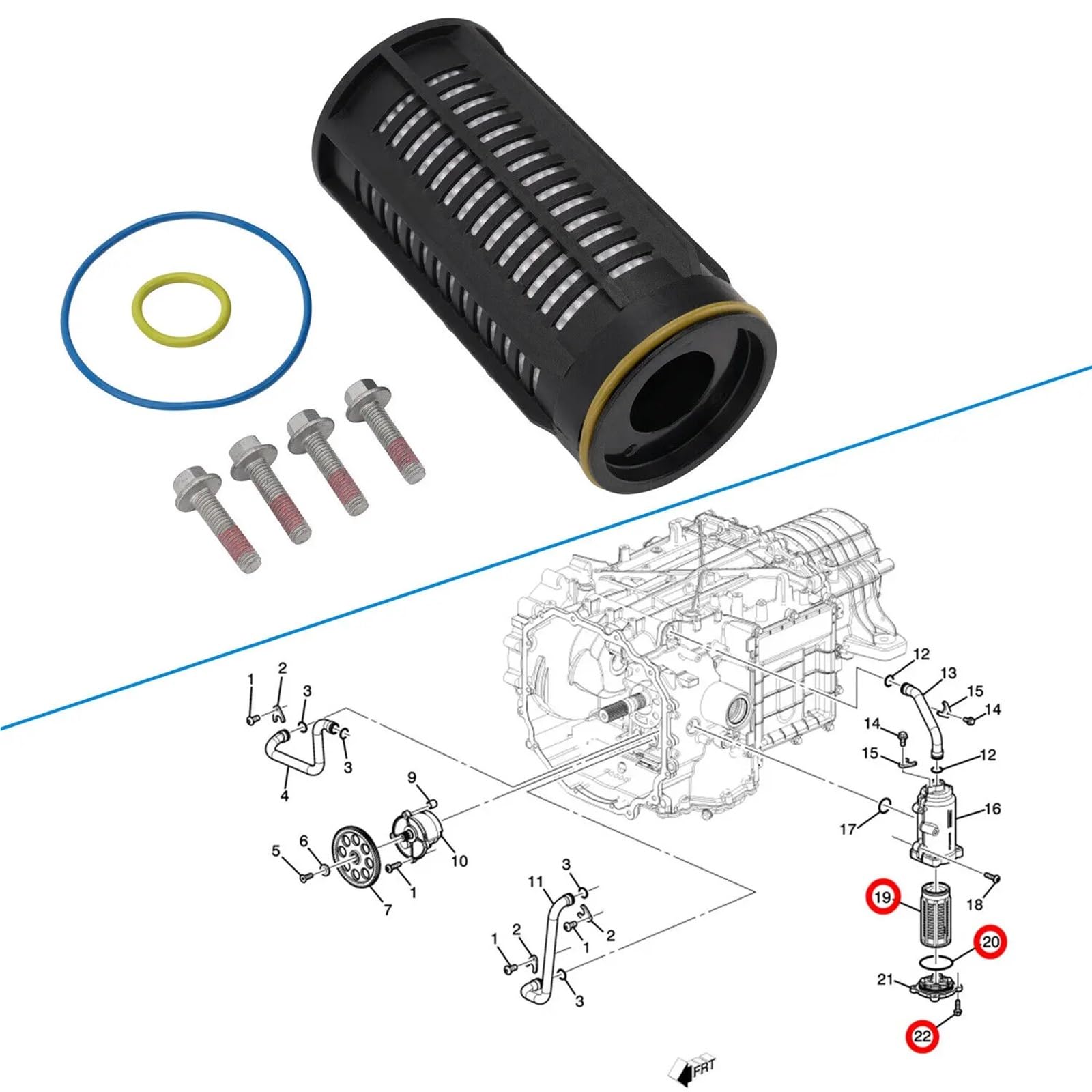 zestaw filtrów skrzyni biegów Zestaw filtrów płynu do automatycznej skrzyni biegów pasujący do Chevroleta Corvette Stingray 5.5L 6.2L V8 Benzyna 2020-2024 24045729