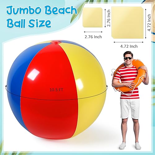 Miniatura 2 de Raiten Pelotas de playa grandes de 10.5 pies, bola gigante de gran tamaño, bola de playa grande, bolas de playa inflables gigantes para verano,