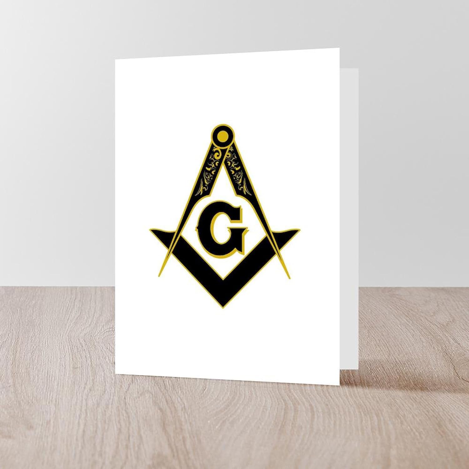 CafePress Masonic Black Folded Greeting Cards (10-pack) Matte