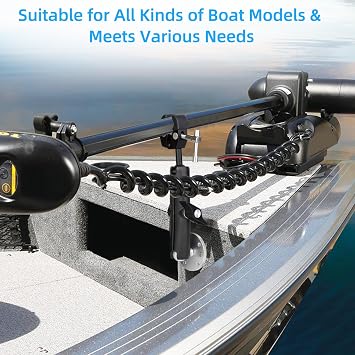 Trolling Motor Stabilizer Mount Support for Minn kota Terrova,360° Adjust | Mount Trolling Motor Stabilizer for Riptide/Ulterra/PowerDrive,Tough-Claw Trolling Motor Shaft Clamp Mount,Max to 2