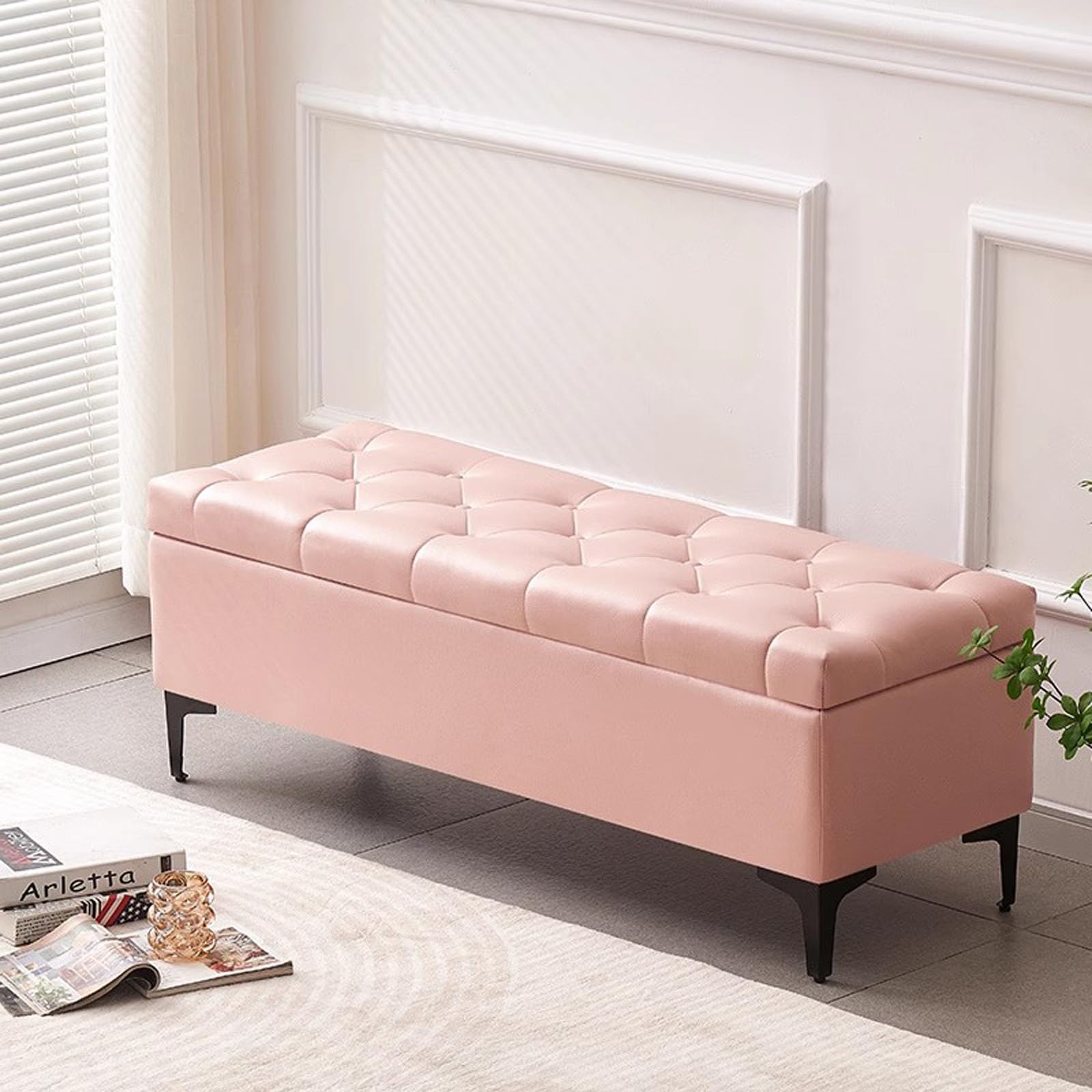 Banc d'entrée en cuir pour s'asseoir confortablement et ranger vos chaussures