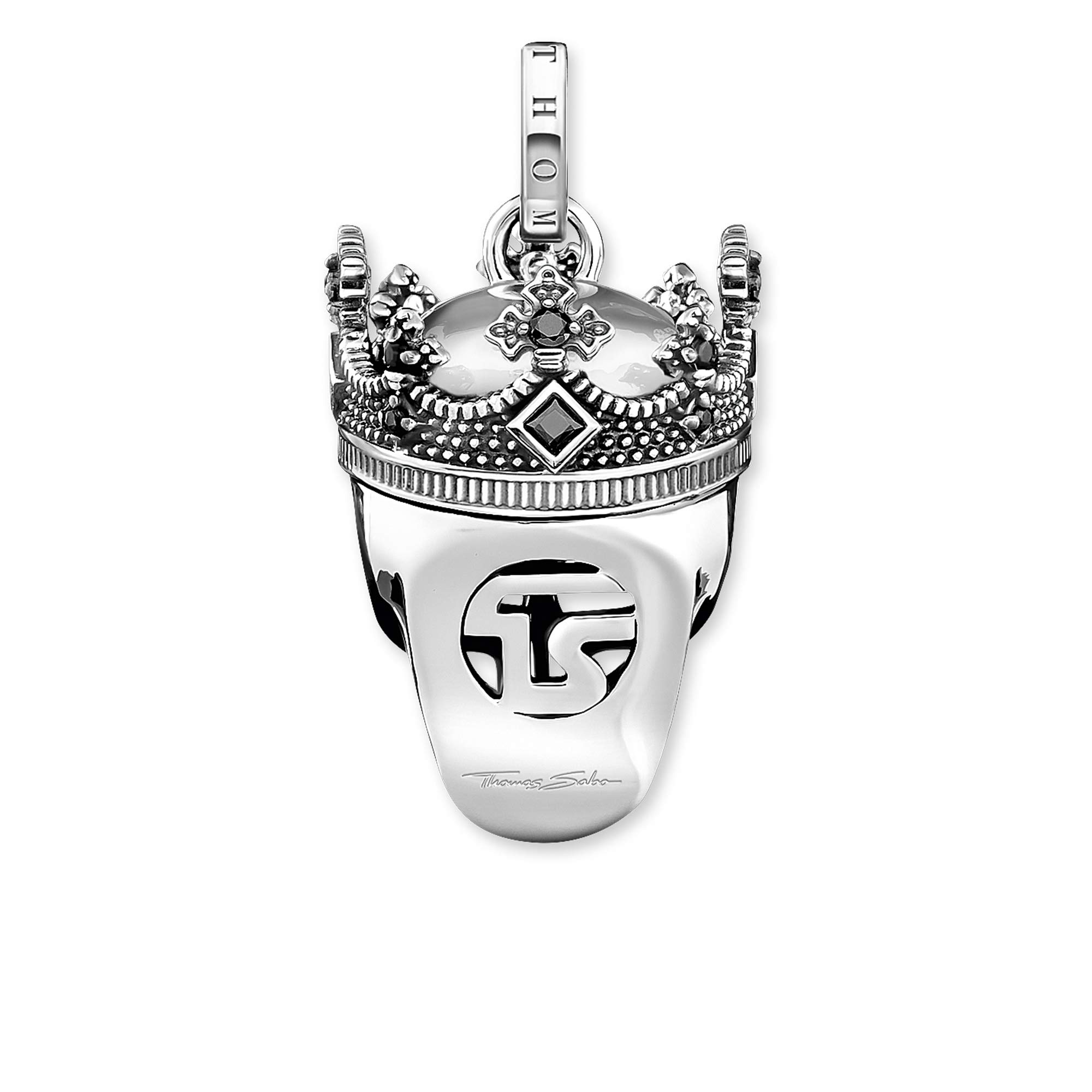 THOMAS SABO Anhänger Totenkopf Krone 925 Sterlingsilber, Geschwärzt