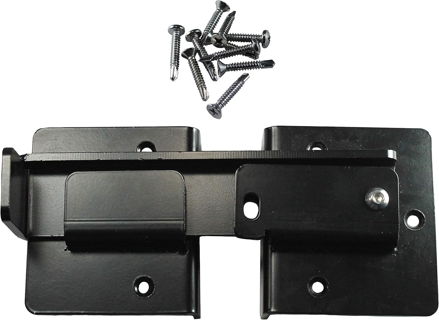 Jake Sales Double Gate Flip Sentry Gate Latch-Flip Latch, Latches Two Gates Together & can be Padlocked for Added Security-Heavy Duty Double Gate Latch is Powder Coated Black & has Bolt Gate Hardware