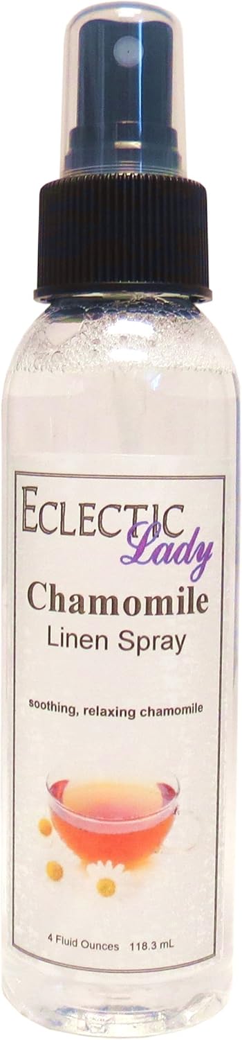 Chamomile Linen Spray (Double Strength), 16 ounces - Eclectic Lady Sheet and Linen Spray - No Artificial Colors, Parabens, or Preservatives - Long-Lasting Scent for Bed, Fabric & Pillow