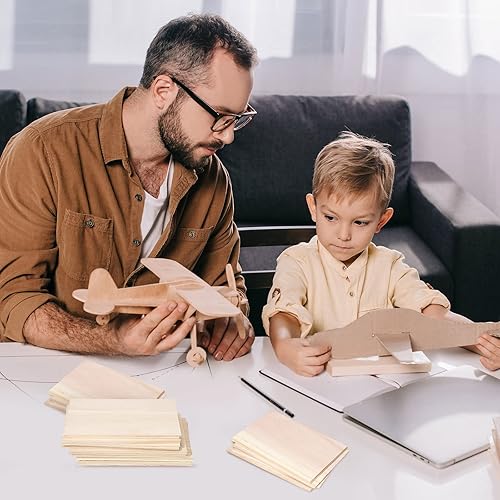 Miniatura 3 de Paquete de 30 hojas de madera de balsa de 4 x 6 pulgadas, hojas de madera contrachapada delgadas para manualidades, hojas de madera sin terminar
