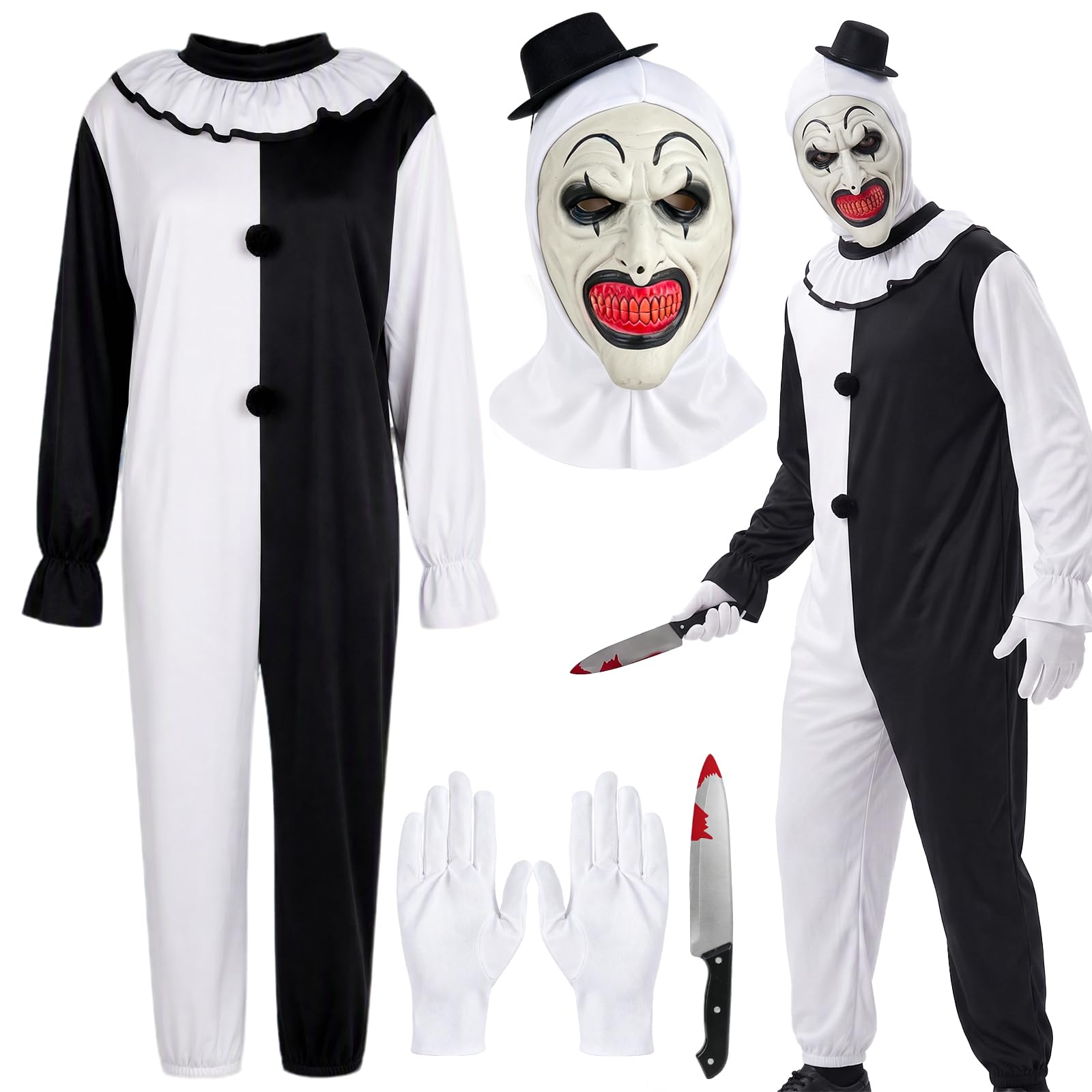 HIULLEN Halloween Disfraz Terror Payaso Asesino — Terrifier Disfraz