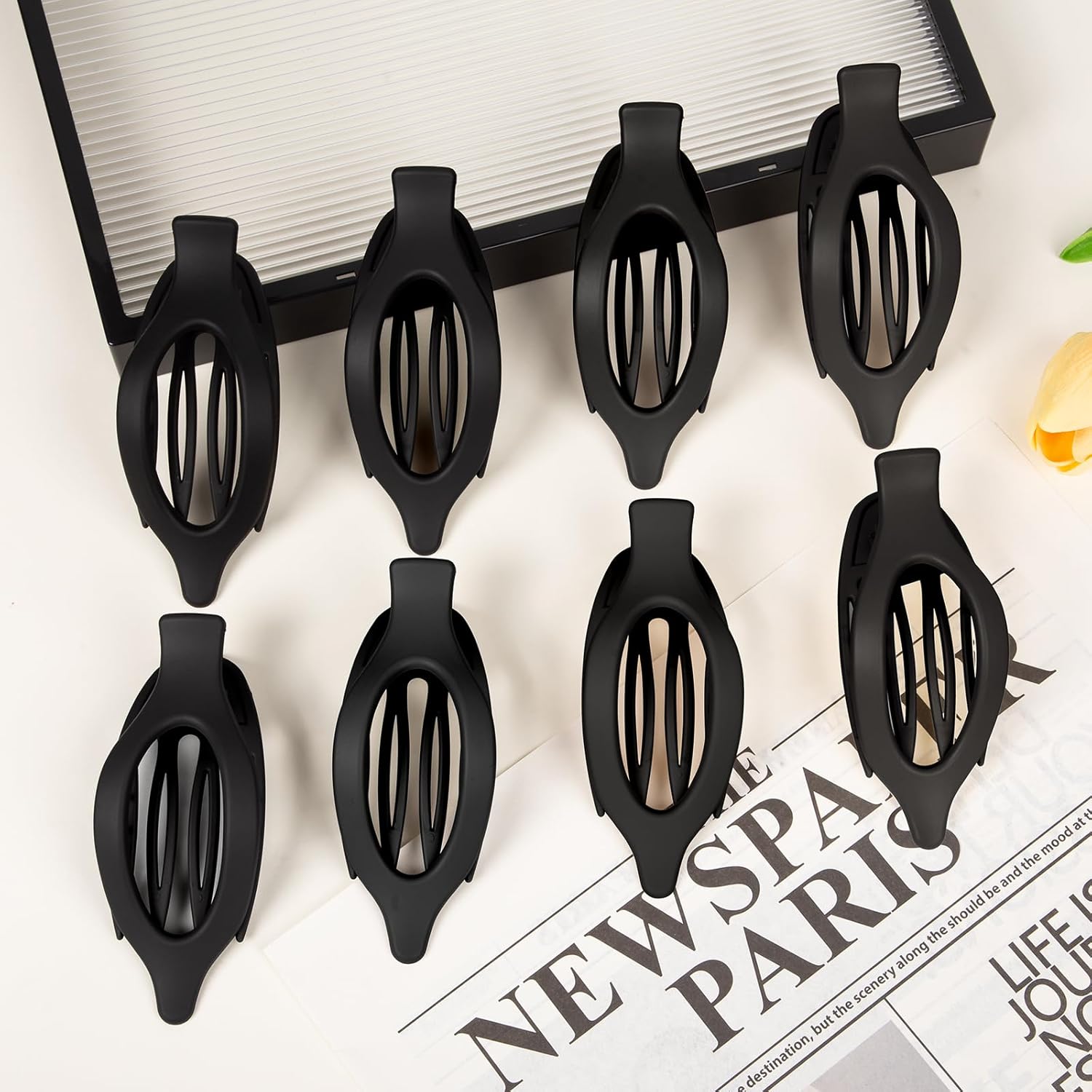 8 Pack Flat Hair Clips for Women, Large Claw Clips for Thick and Thin Hair, Strong Hold Hair Barrettes Accessories - Image 6