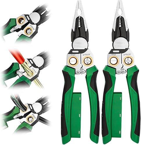 Vista 8 de 2026 - Alicates multifuncionales 8 en 1 para pelar cables, pelacables 8 en 1 con probador de voltaje, alicates eléctricos profesionales para cortar