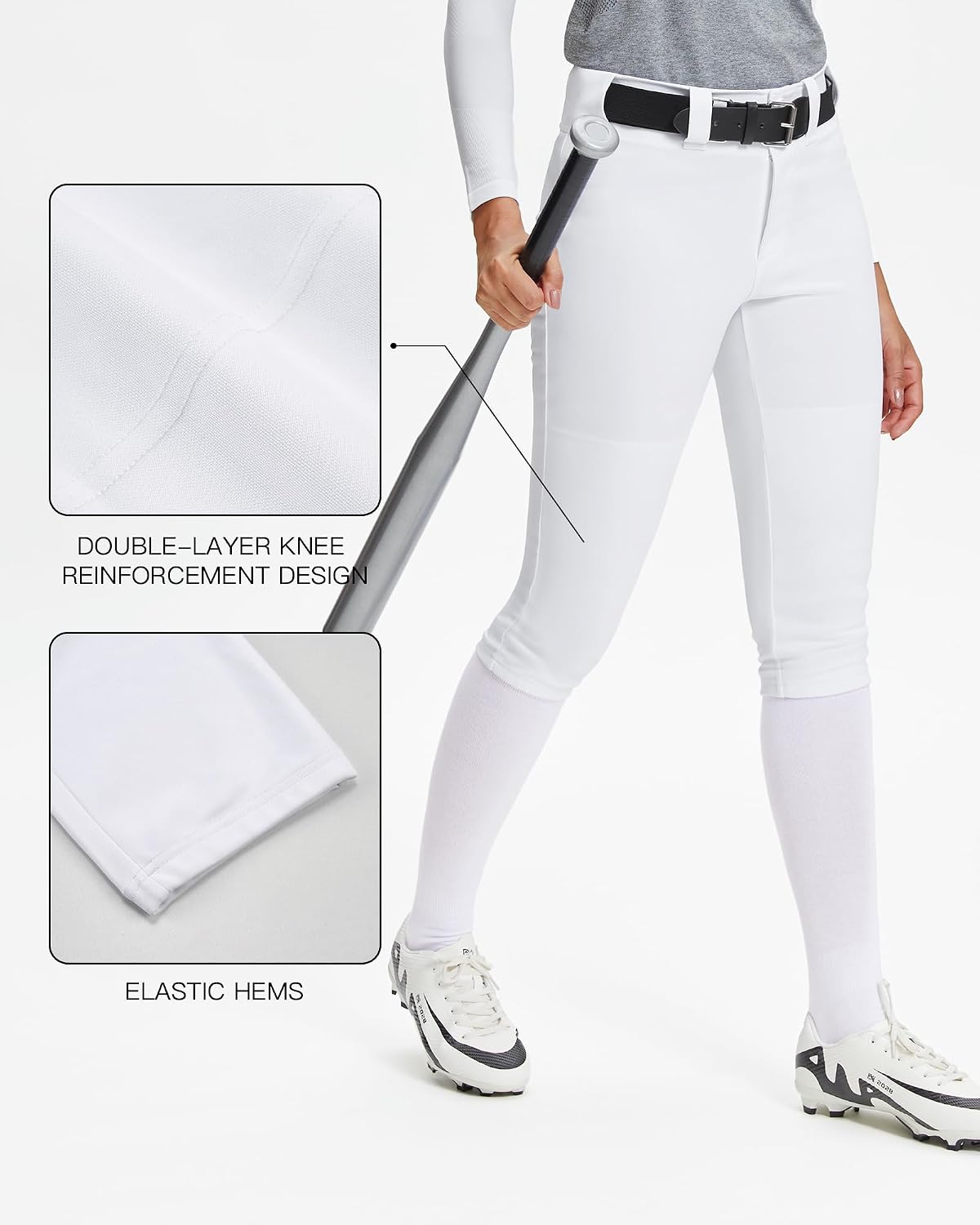 Stelle Women's Softball Pants Knickers Knee-High Baseball Pant with Pockets for Athletes Tee Ball Fastpitch Style