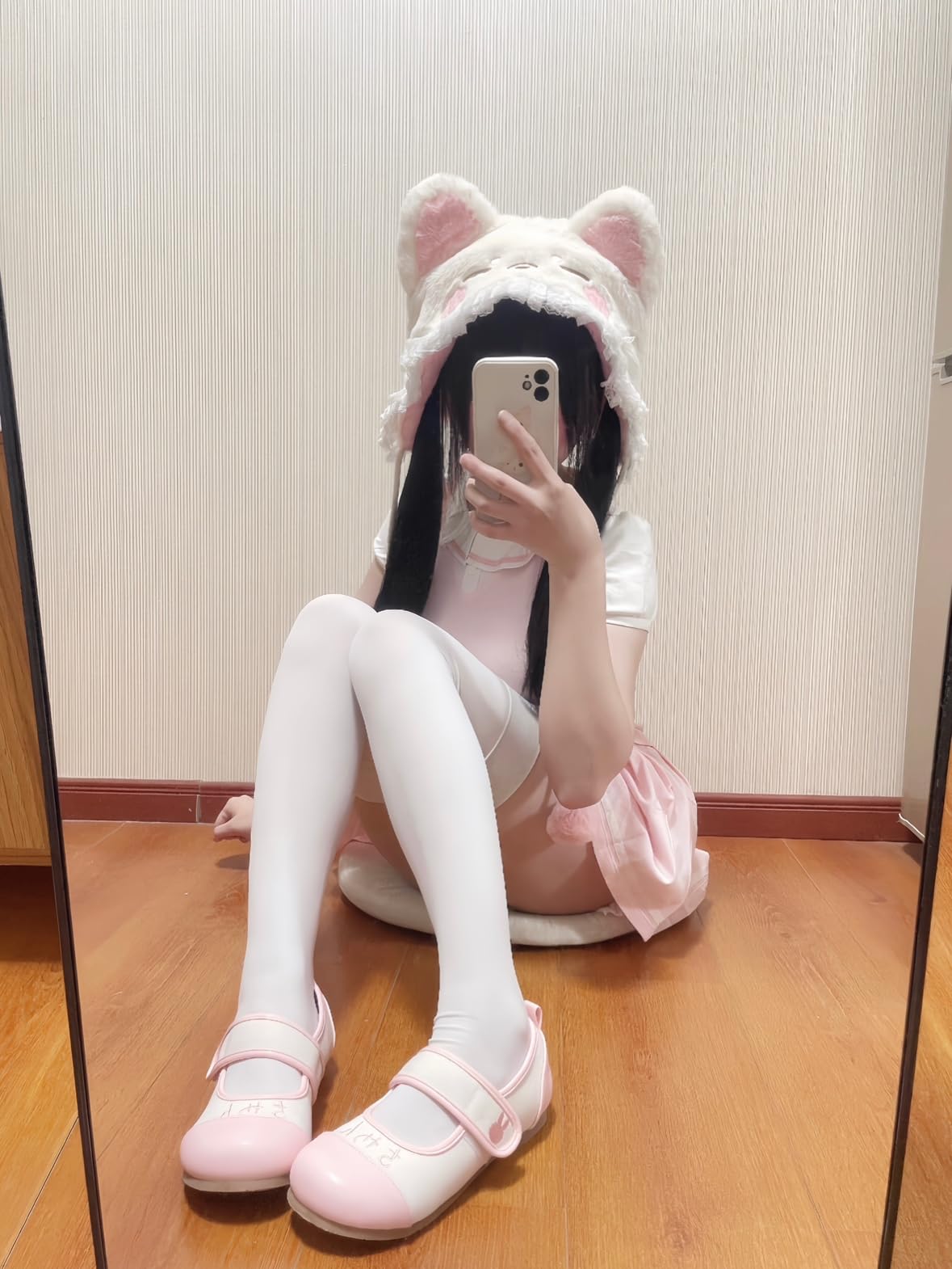 Japanese Casual Lolita Shoes, Cute Mary Jane Flats Rabbit Inspired Shoes: 7.5 Pink