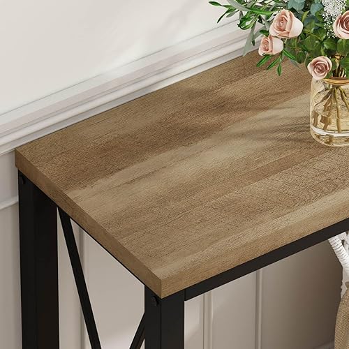 Miniatura 4 de BON AUGURE Mesa de entrada de granja, mesa consola de sofá detrás del sofá para sala de estar, mesas de pasillo industriales para entrada, puerta