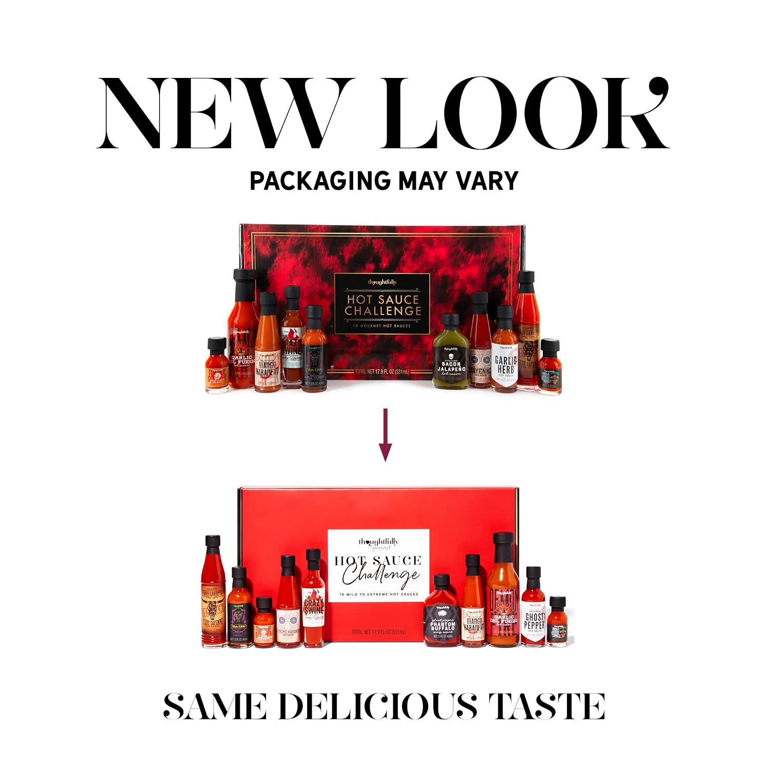 Thoughtfully Gourmet, Hot Sauce Challenge Gift Set, Includes Spicy Hot Sauces for a Hot Sauce Challenge, Pack of 10