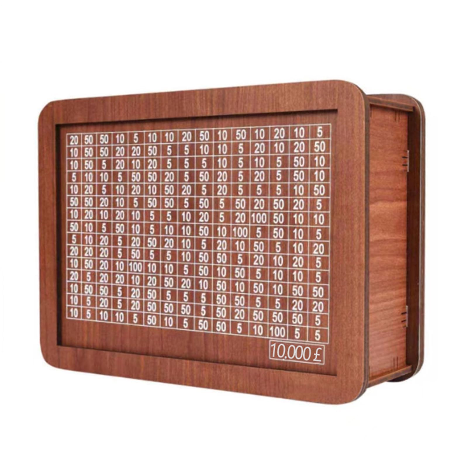 Wooden Saving Money Box with 5000/10000 Counter, Reusable Markable Retro Saving Challenge Moneys Counting Storage Case with with Savings Goal, for Children & Adults