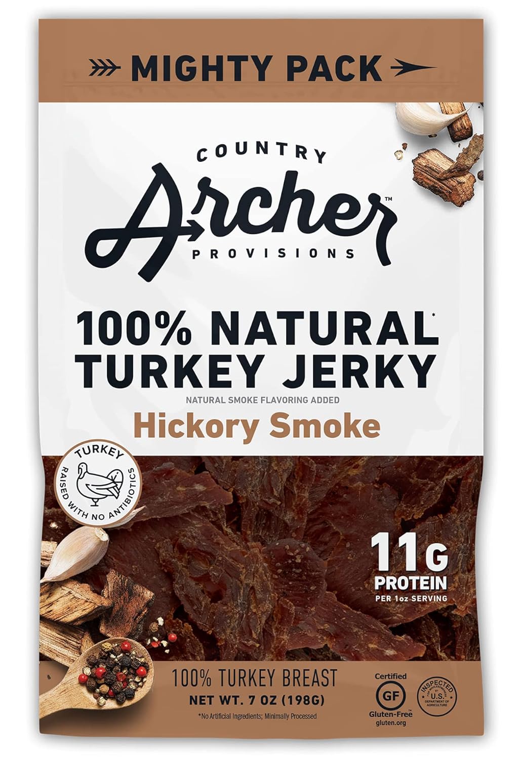 Country Archer Turkey Jerky – Turkey Meat Protein Snacks, Turkey Jerky for People, Protein Meat Snacks, Turkey Jerky Snack Packs, Gluten Free, Keto – Hickory Smoke, 7 oz Country Archer Turkey Jerky – Turkey Meat Protein Snacks, Turkey Jerky for People, Protein Meat Snacks, Turkey Jerky Snack Packs, Gluten Free, Keto – Hickory Smoke, 7 oz