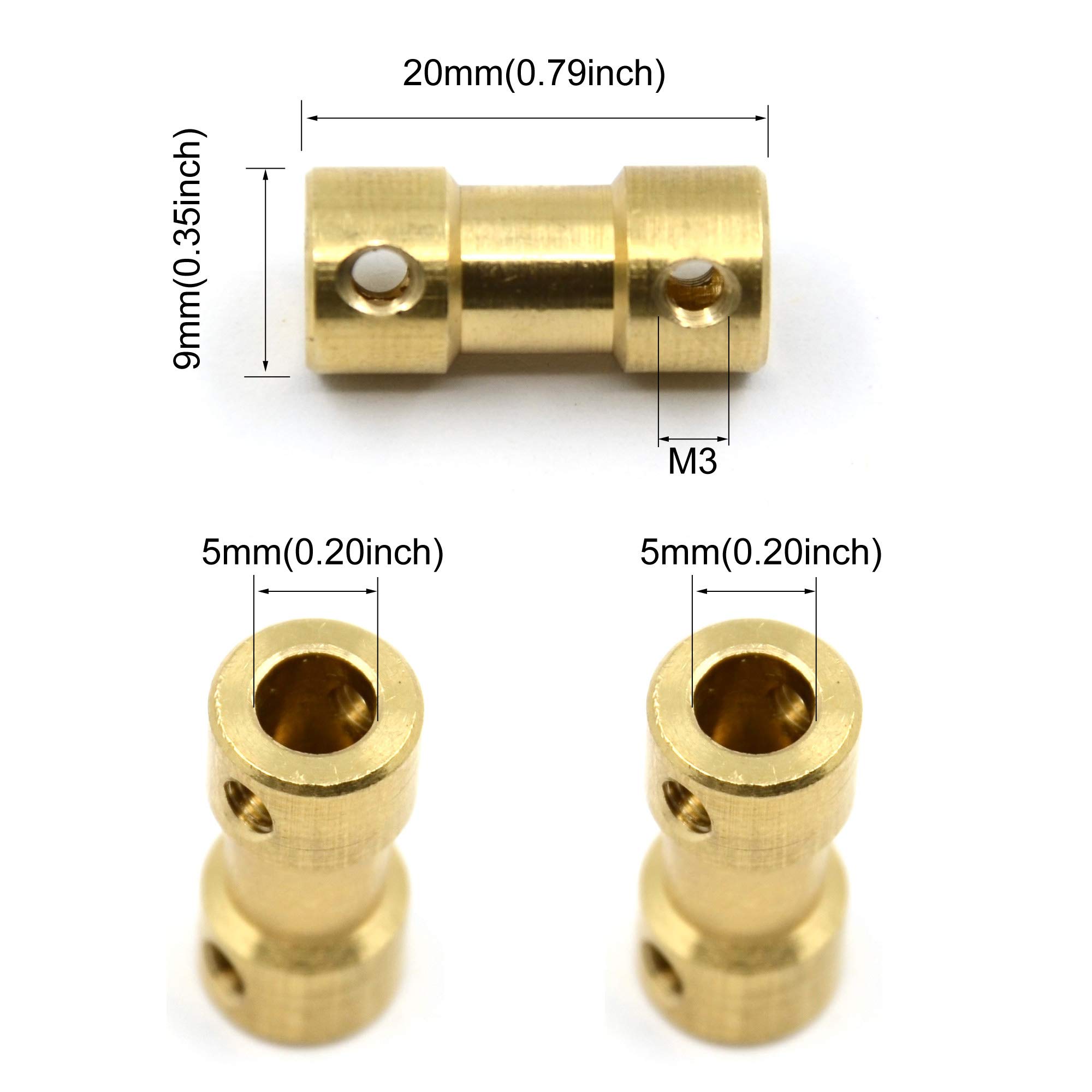 5 Connecteurs Universels 4mm à 5mm Pour Moteur RC - Joints En Métal Pour Voiture Et Bateau Télécommandé
