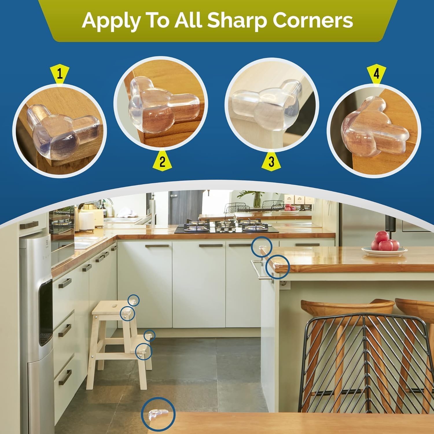 ADTALA Silicone Edge Protector for Sharp Edges, Baby Proofing Edge & Corner Guard, Child Safety Cushion for Furniture, Desks, Sharp Corners Protection, Corner Protector (10 Pcs) 3